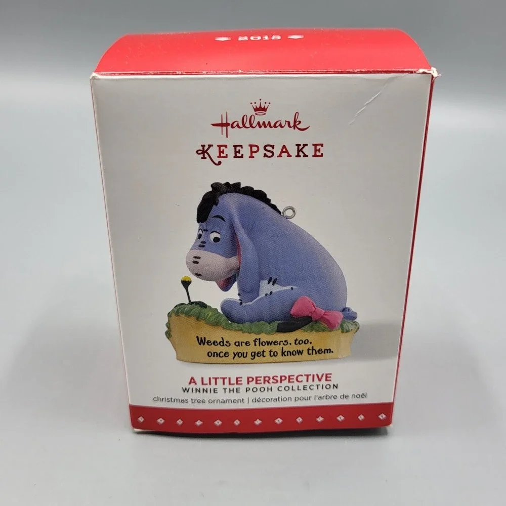 Hallmark Keepsake Ornament Disney Eeyore A Little Perspective 2015 Blue QXD6119